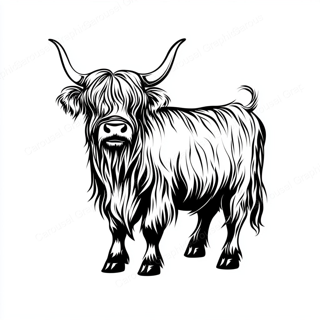Highland Cow Vector Graphic preview