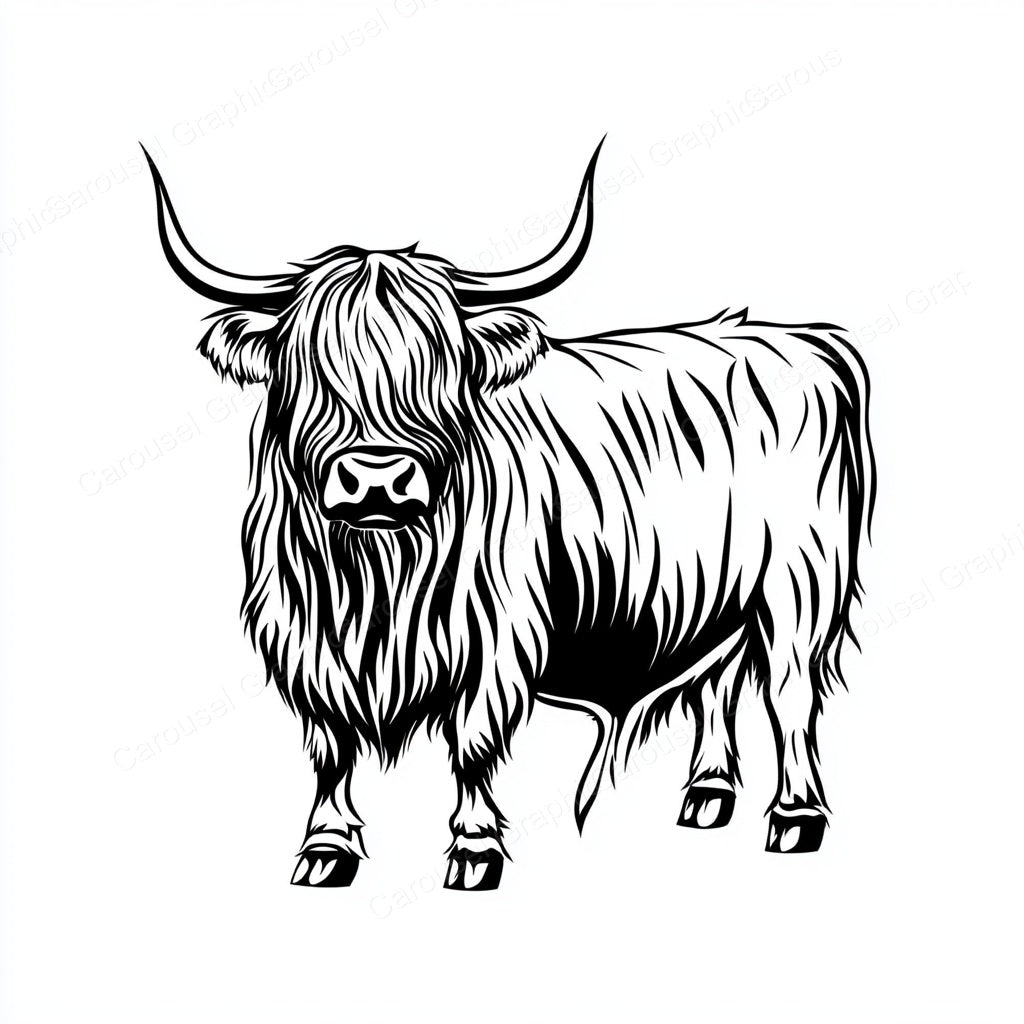 Highland Cow Vector Graphic preview
