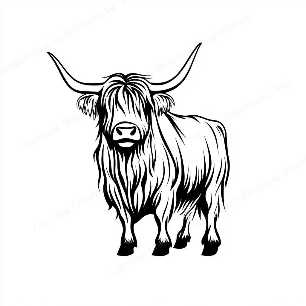 Highland Cow Vector Graphic preview