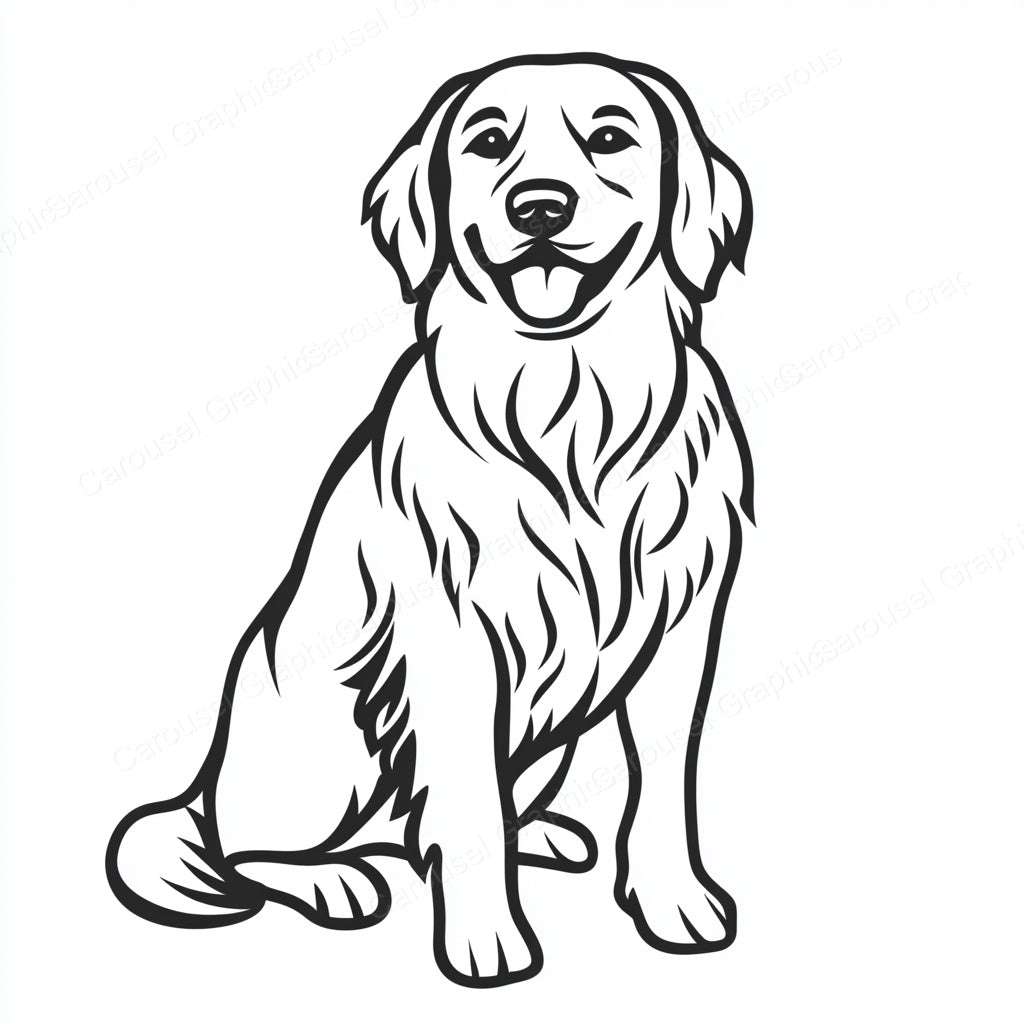 Golden Retriever Vector Graphic preview