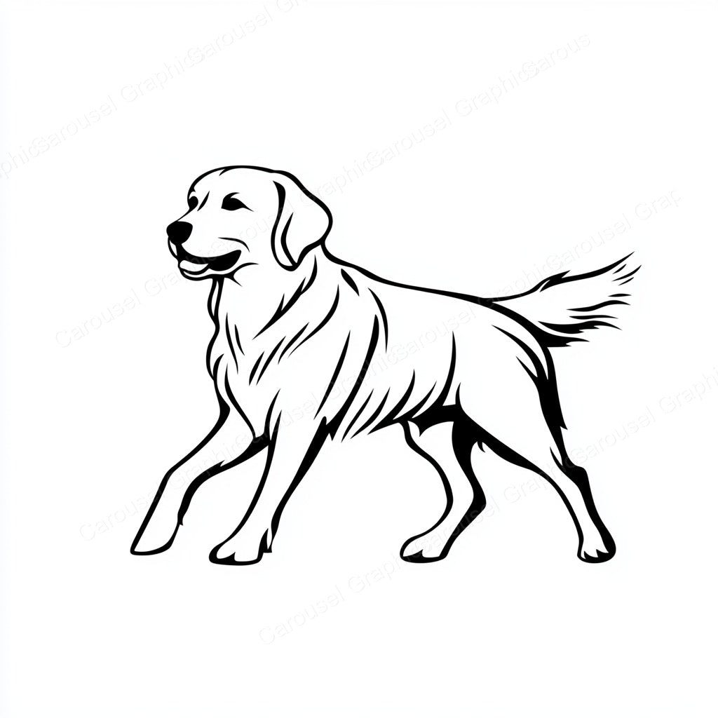Golden Retriever Vector Graphic preview