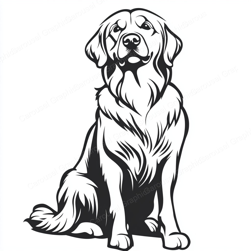 Golden Retriever Vector Graphic preview