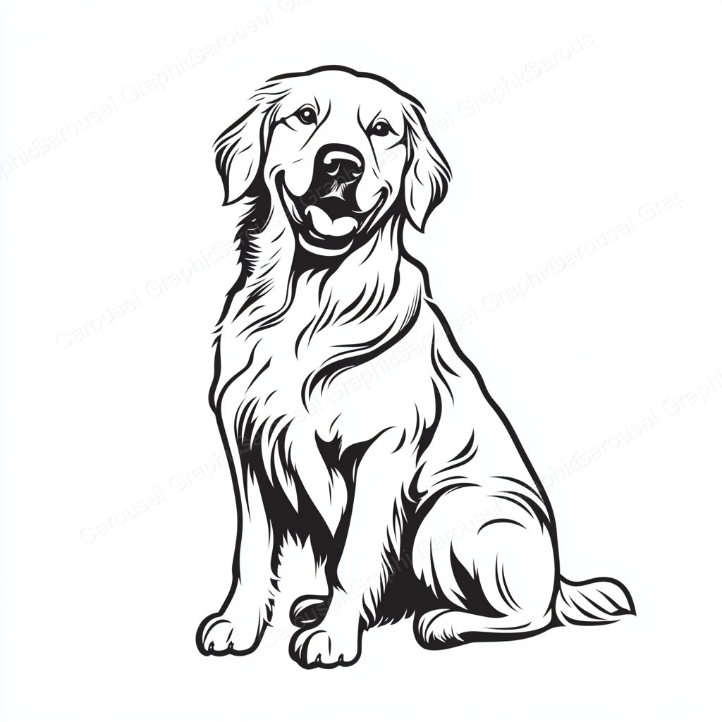 Golden Retriever Vector Graphic preview
