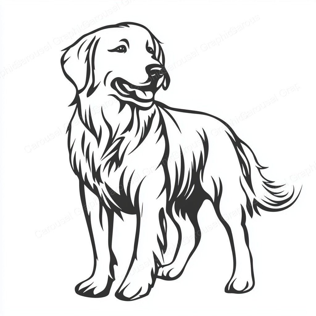 Golden Retriever Vector Graphic preview