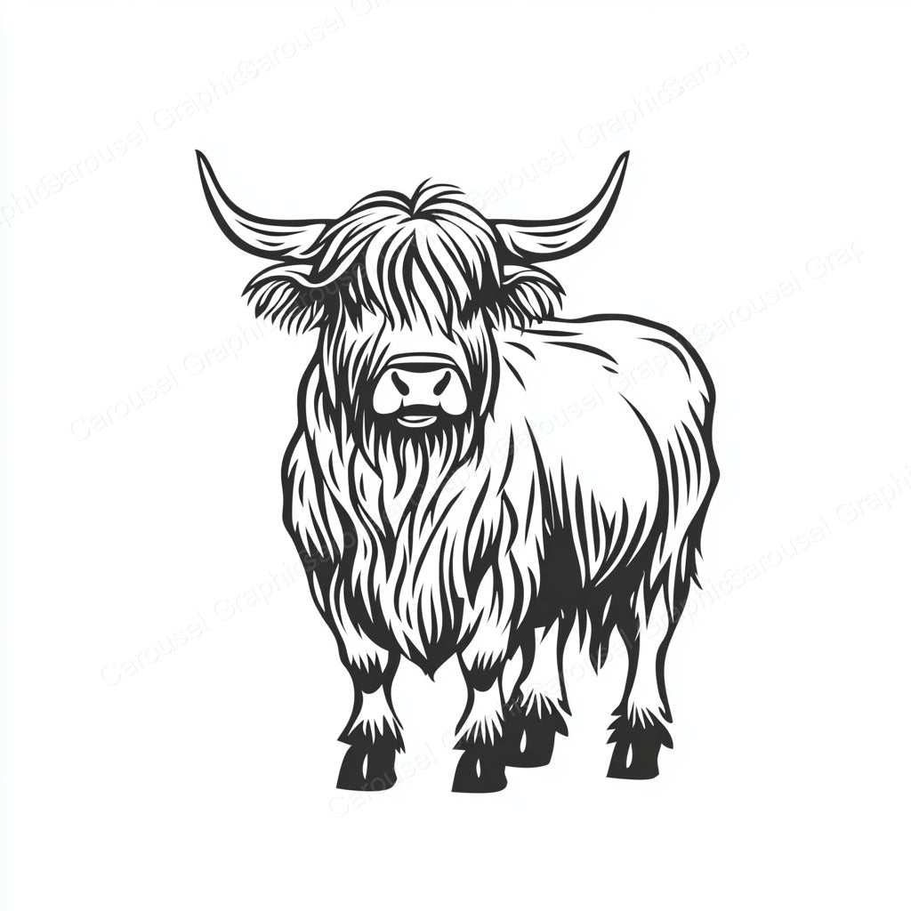 Highland Cow Vector Graphic preview
