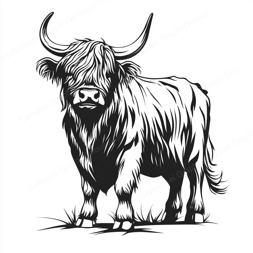 Highland Cow Vector Graphic preview