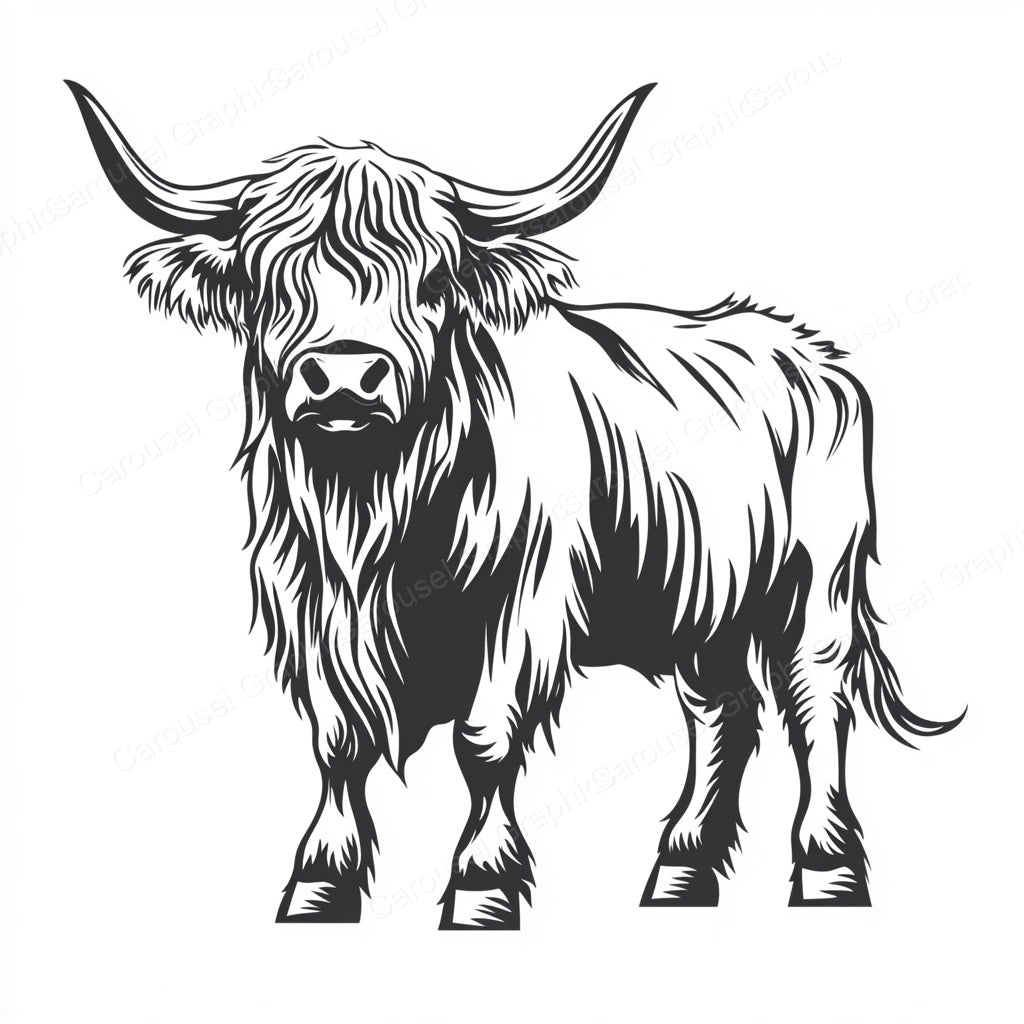 Highland Cow Vector Graphic preview