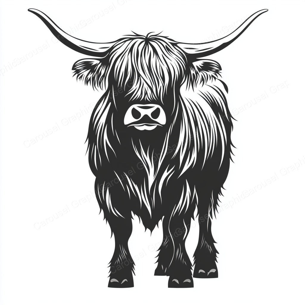 Highland Cow Vector Graphic preview