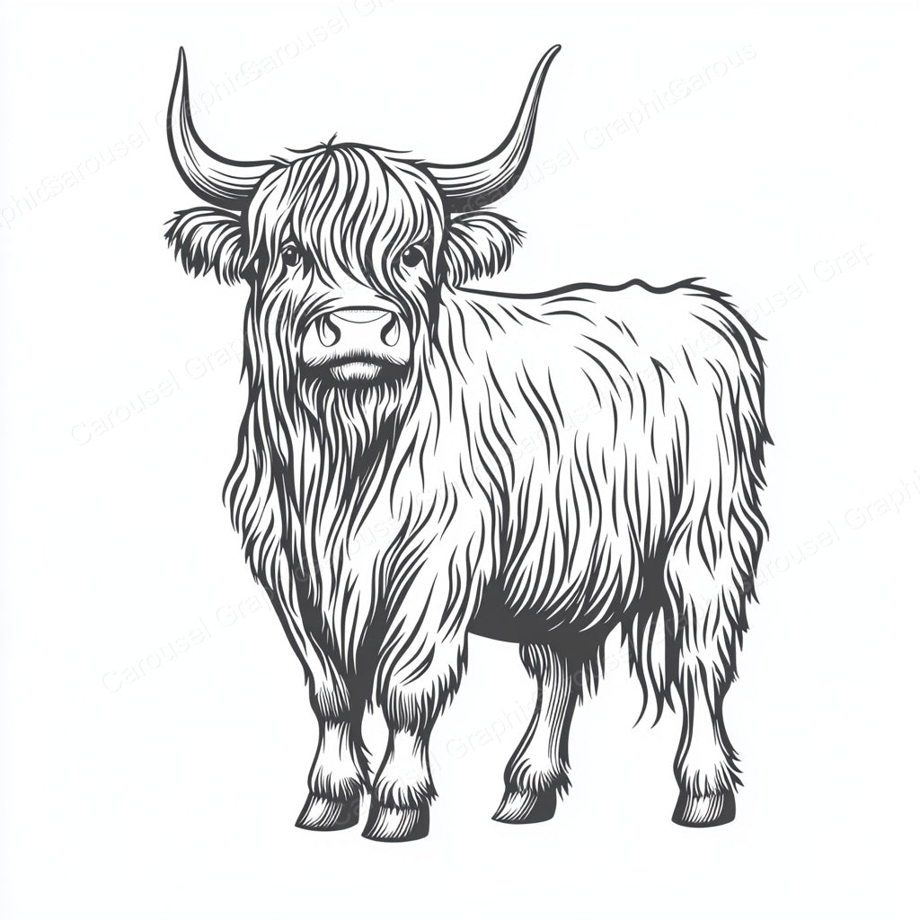 Highland Cow Vector Graphic preview