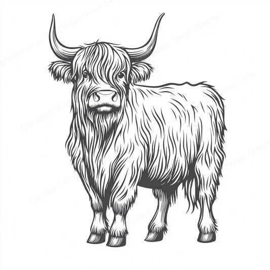 Highland Cow Vector Graphic preview