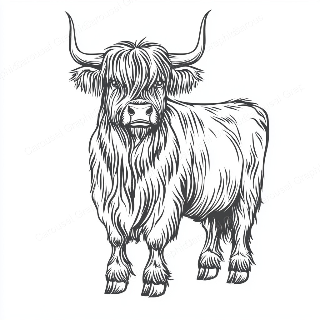 Highland Cow Vector Graphic preview