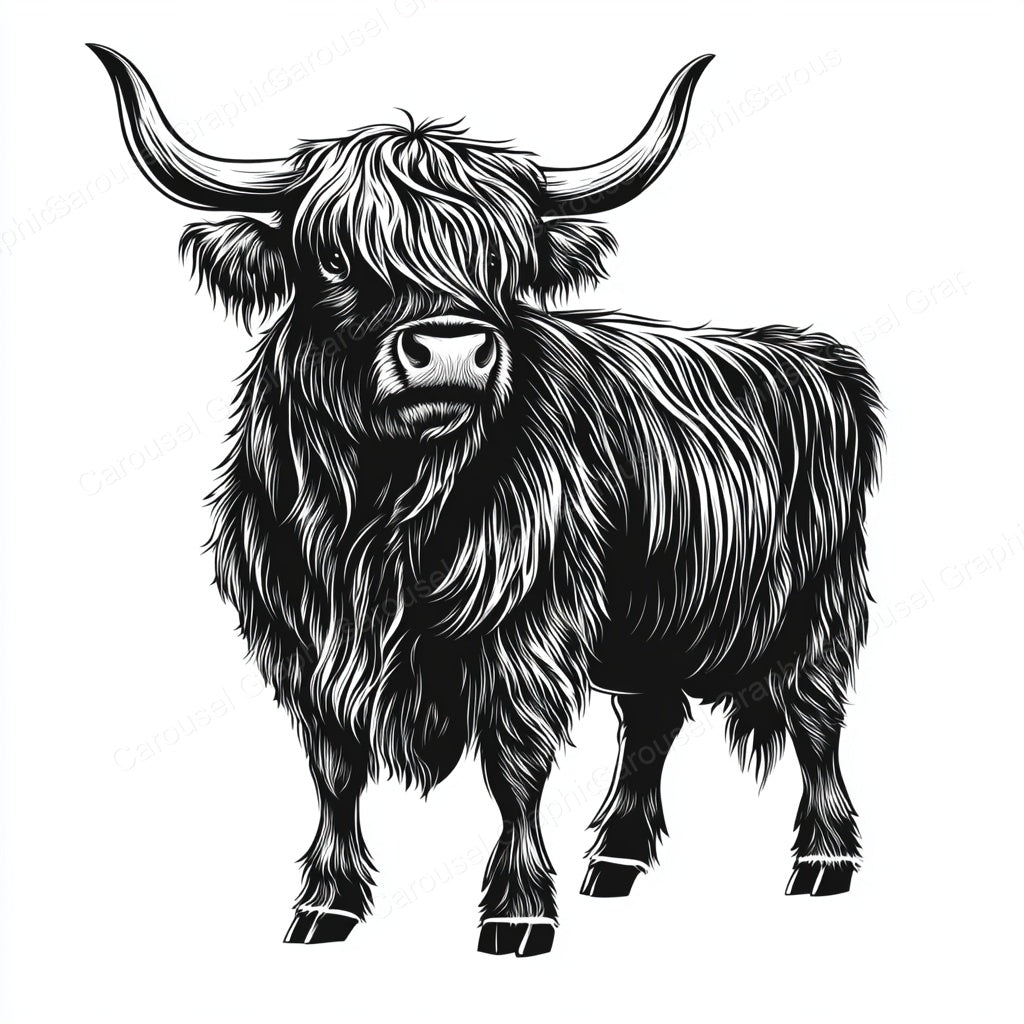 Highland Cow Vector Graphic preview