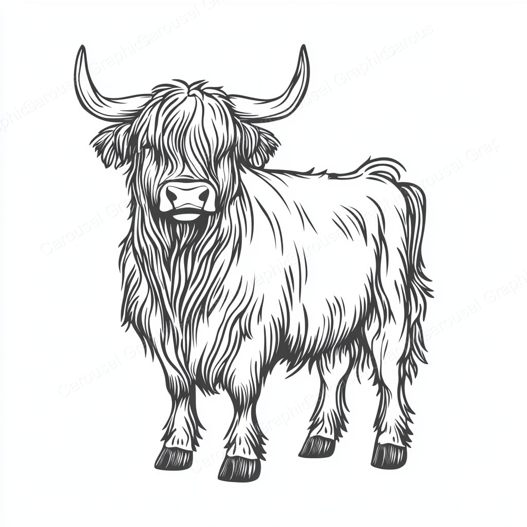 Highland Cow Vector Graphic preview