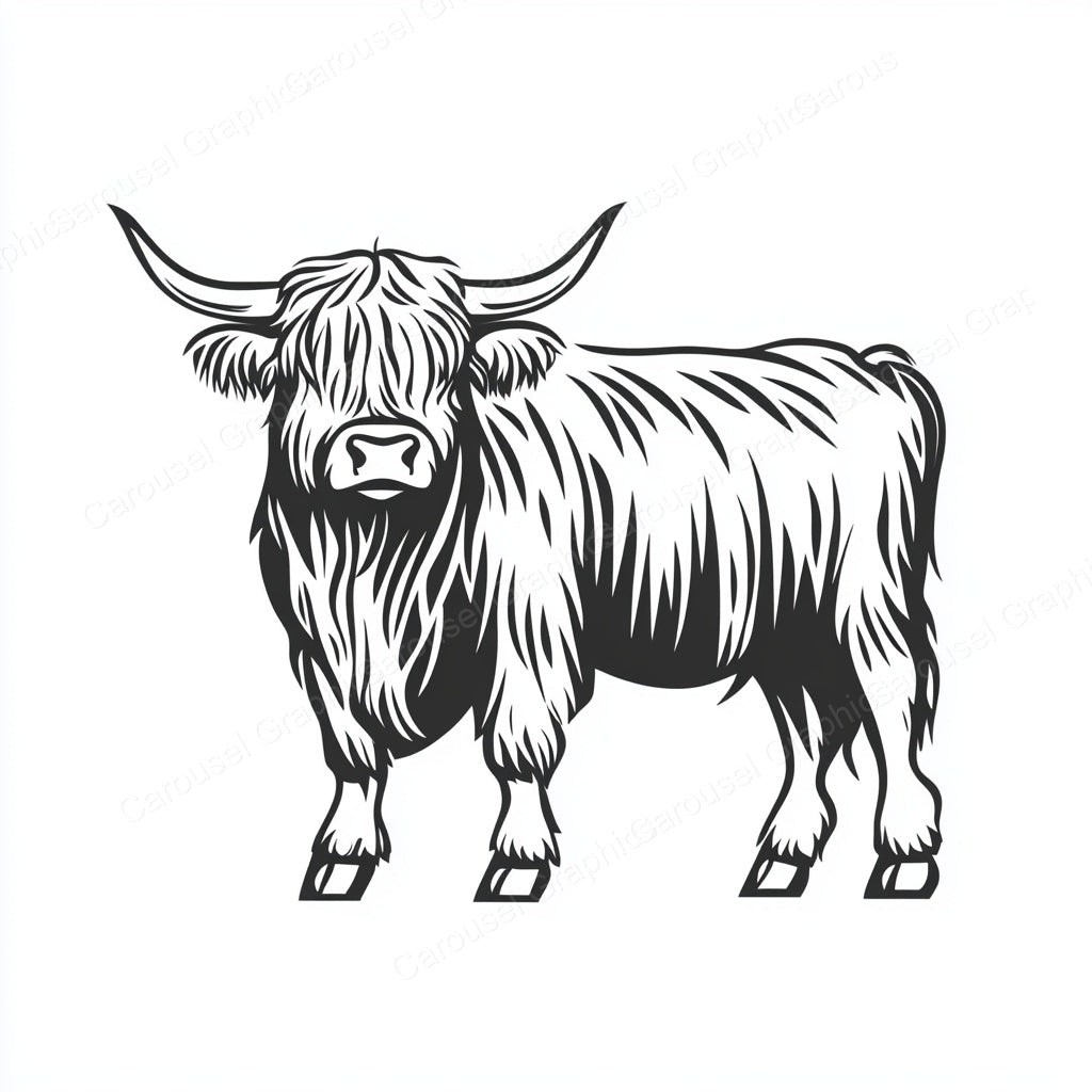 Highland Cow Vector Graphic preview